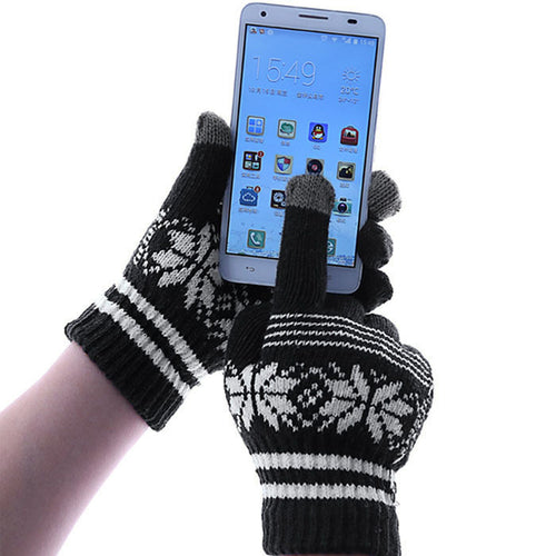 Fashion Women Screen Knit Cotton Warm Gloves