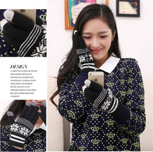Fashion Women Screen Knit Cotton Warm Gloves