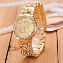 Women's Fashion Dress Luxury Bling Crystal Stainless Steel Band Analog Quartz Wrist Watch