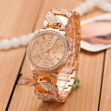 Women's Fashion Dress Luxury Bling Crystal Stainless Steel Band Analog Quartz Wrist Watch