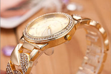 Women's Fashion Dress Luxury Bling Crystal Stainless Steel Band Analog Quartz Wrist Watch