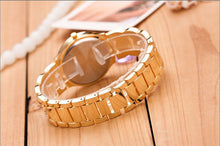 Women's Fashion Dress Luxury Bling Crystal Stainless Steel Band Analog Quartz Wrist Watch