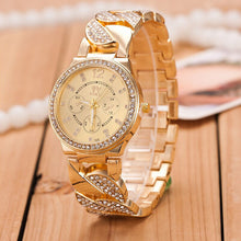 Women's Fashion Dress Luxury Bling Crystal Stainless Steel Band Analog Quartz Wrist Watch