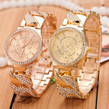 Women's Fashion Dress Luxury Bling Crystal Stainless Steel Band Analog Quartz Wrist Watch
