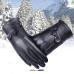 Women Girl Luxurious PU Leather Super Warm Gloves Cashmere Bow