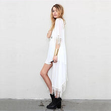 exy Women Lace Floral Long Chiffon Beach Cardigan Sunscreen Outwears