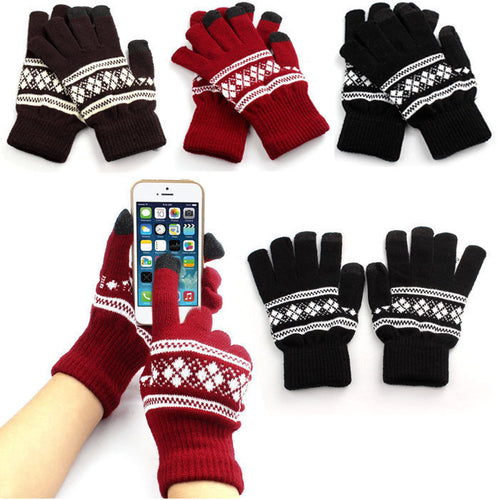 Unisex Screen Soft Gloves Mitten Warm Knit