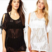 Women Knitting Blouse Smock Bikini Smock Mesh Openwork Beach