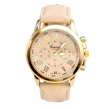 Women's Fashion Roman Numerals Faux Leather Analog Quartz Wrist Watch