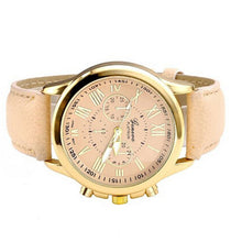 Women's Fashion Roman Numerals Faux Leather Analog Quartz Wrist Watch