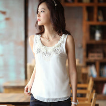 Sexy Women Sleeveless Flower Lace Chiffon VTank Shirt Blouse Tops