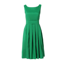 Sleeveless Pleated Dress O-neck Size S M L XL For Women