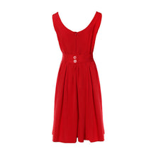 Sleeveless Pleated Dress O-neck Size S M L XL For Women