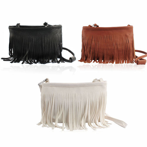 Tassel Shoulder Messenger Clutch Baguette Handbag women Satchel