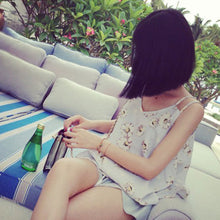 Vestideo Casual Sleeveless Shirt Daisy Loose Chiffon VTop Blouse