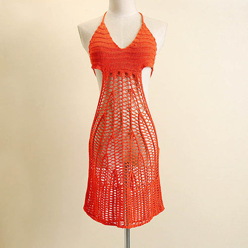 Vestidos Sexy Women Slim Knitwear Frenum Sleeveless Backless Mini Dress