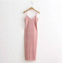 Sexy AA Backless V neck Sleeveless Side Slit Velvet Dress Women BM Retro Velour Long Spaghetti Strap Base Dress 8 color