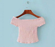 Sexy American Apparel AA Elastic Slash Neck Tee Women Brandy Off the shoulder Crop Top Short Sleeve Short T-shirt