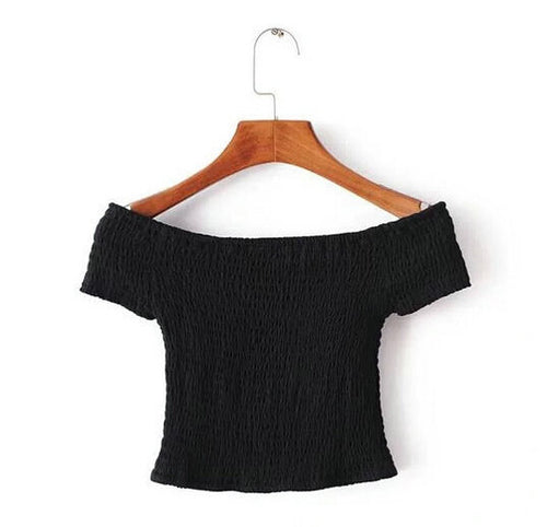 Sexy American Apparel AA Elastic Slash Neck Tee Women Brandy Off the shoulder Crop Top Short Sleeve Short T-shirt