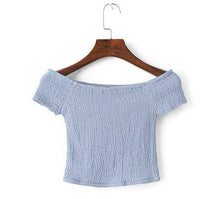 Sexy American Apparel AA Elastic Slash Neck Tee Women Brandy Off the shoulder Crop Top Short Sleeve Short T-shirt