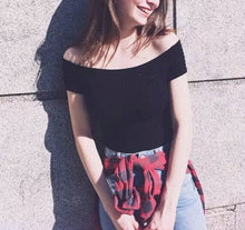 Sexy American Apparel AA Elastic Slash Neck Tee Women Brandy Off the shoulder Crop Top Short Sleeve Short T-shirt