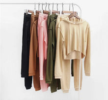 Sexy Anti-wear Hoodies Sets Woman Crop Sweatshirt 5 colors Casual Tracksuit Long sleeve Sportswear