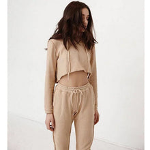 Sexy Anti-wear Hoodies Sets Woman Crop Sweatshirt 5 colors Casual Tracksuit Long sleeve Sportswear