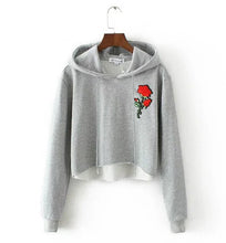 Sexy Appliques Flower Embroidery Hoodies Sets Woman Crop Sweatshirt Casual Tracksuit Long sleeve Sportswear