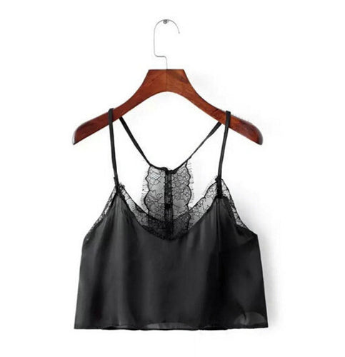 Sexy Backless Eyelash Lace Halter Bra Tank Bustier Buttons Back Crop Top Brandy Off the shoulder Tops Camisa S M 4 Colors
