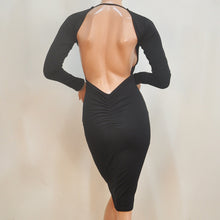 Sexy Backless Party Dresses Long Sleeve Bodycon Midi Dress Night Club Party Dress Women V Neck Back Open Dress