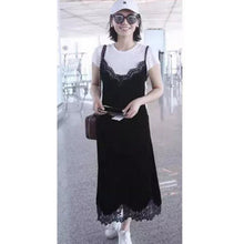 Sexy Black Velvet Lace Spliced Strappy V neck Strap Dress Woman Vestido de festa curto robe jurken Dresses
