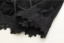 Sexy Black Velvet Lace Spliced Strappy V neck Strap Dress Woman Vestido de festa curto robe jurken Dresses
