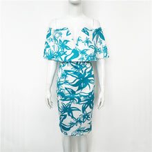Sexy Bodycon Dress Print Dress Deep V Off Shoulder Party Dresses Robe Femme Ruffle Women Dress S-XL
