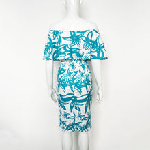 Sexy Bodycon Dress Print Dress Deep V Off Shoulder Party Dresses Robe Femme Ruffle Women Dress S-XL