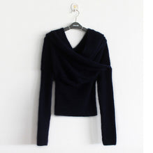 Sexy Cross V neck off the shoulder Pullover Sweater Women Crop Top Novelty Irregular Slash neck Knitted Jumper Knitwear 5 colors