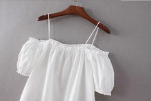 Sexy Elastic Slash Neck Off shoulder Shirt Women Short Sleeve Short White Blouse haut camisa ropa chemise femme s m l