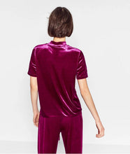 Sexy Half Turtleneck Velvet Sportswear Sets Woman Short Sleeve Sweatshirt Casual Tracksuit Wine red