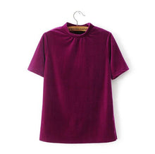 Sexy Half Turtleneck Velvet Sportswear Sets Woman Short Sleeve Sweatshirt Casual Tracksuit Wine red