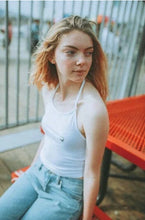 Sexy Halter Embroidery ET Aliens Camis Brandy Melville crop Top Camisetas Tank Vest Halter Straps Tee white