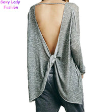 Sexy Harajuku Deep Backless Kink shirt t shirt Women AA brandy melville Long sleeve tee dames kleding tops