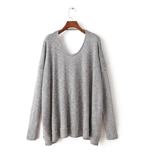 Sexy Harajuku Deep Backless Kink shirt t shirt Women AA brandy melville Long sleeve tee dames kleding tops