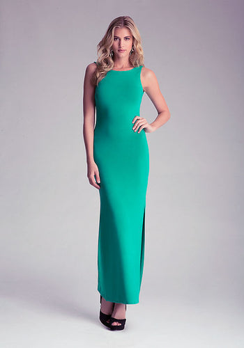 Sexy High Split Women Dress Elegant Evening Party Long Dress Women Green Backless Bandage Maxi Dress Vestido Femininos