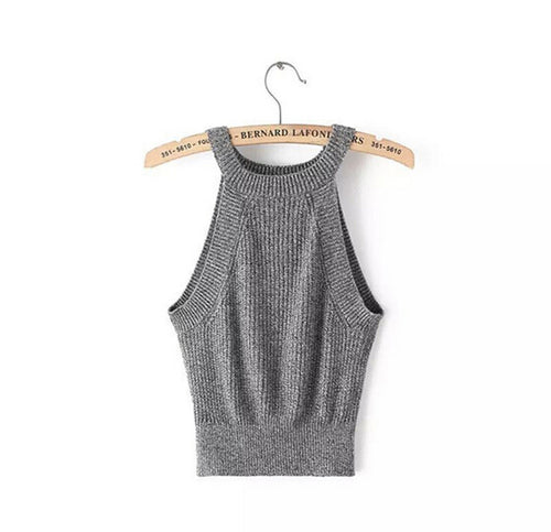 Sexy Knitted Bustier Crop Top Halter Women's AA Brandy Melville Adventure Time Feminino Camisetas Camis Tops 6 Color
