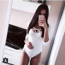Sexy Lace-Up Bandage Hollow out Jumpsuits Women V Neck Long Sleeve Bodysuit Tie Up Overalls Shorts Solid Jumpsuit Rompers M0139