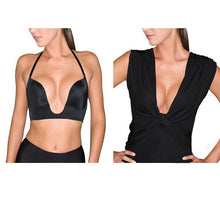 Sexy Lady's Wire Convertible Straps Solid Deep Plunge U Push Up Bras B