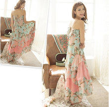 Sexy MAXI Women's BOHEMIAN Printed Floral Spaghetti Strap Long Chiffon Dresses Gisele Long Dress Ethnic Free ship