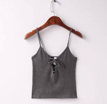 Sexy Metal eyelets lacing up Camis bralette bustier crop Top Camisetas Strappy Bra Tank Vest Elastic Straps Tee 6 color