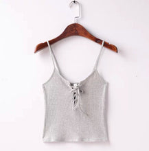 Sexy Metal eyelets lacing up Camis bralette bustier crop Top Camisetas Strappy Bra Tank Vest Elastic Straps Tee 6 color