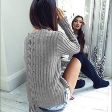 Sexy O Neck Knit Pullover Sweaters Long Sleeve Bandage Sweaters Women's Knitted Sweater GV410