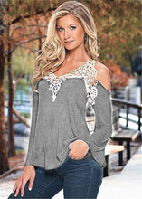Sexy Off Shoulder Blouse Women Lace Crochet Blouses And Shirts Casual Top Cold Shoulder Tops Flare Sleeve Shirt Plus Size